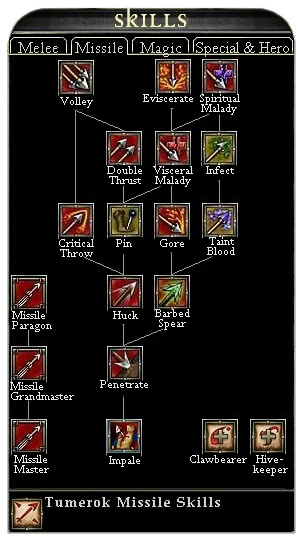 Tumerok Missile Skill Tree