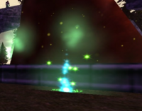 Previous location of the Temple of the Font portal at the base of the Viridian Rise Deru tree.