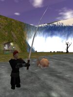 A player fishing at Cragstone Falls.