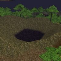 Crater left by the Sawato Spire.