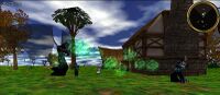 Bael and Asheron fighting in Plateau Village