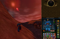 A Red Meteor Flying across the Sky near Fort Teth.