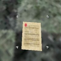 Torn Strip of Parchment (Center) on the floor.